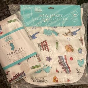Little Hometown New Jersey Swaddle Burp Cloth & Bib